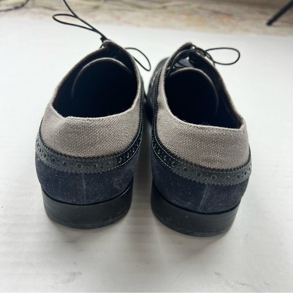 Salvatore Ferragamo Men’s 10 Mixed Media Wingtips Derbies Shoes - Picture 3 of 11